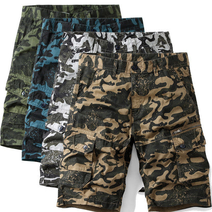 Men's Camo Loose Multi-pocket Shorts