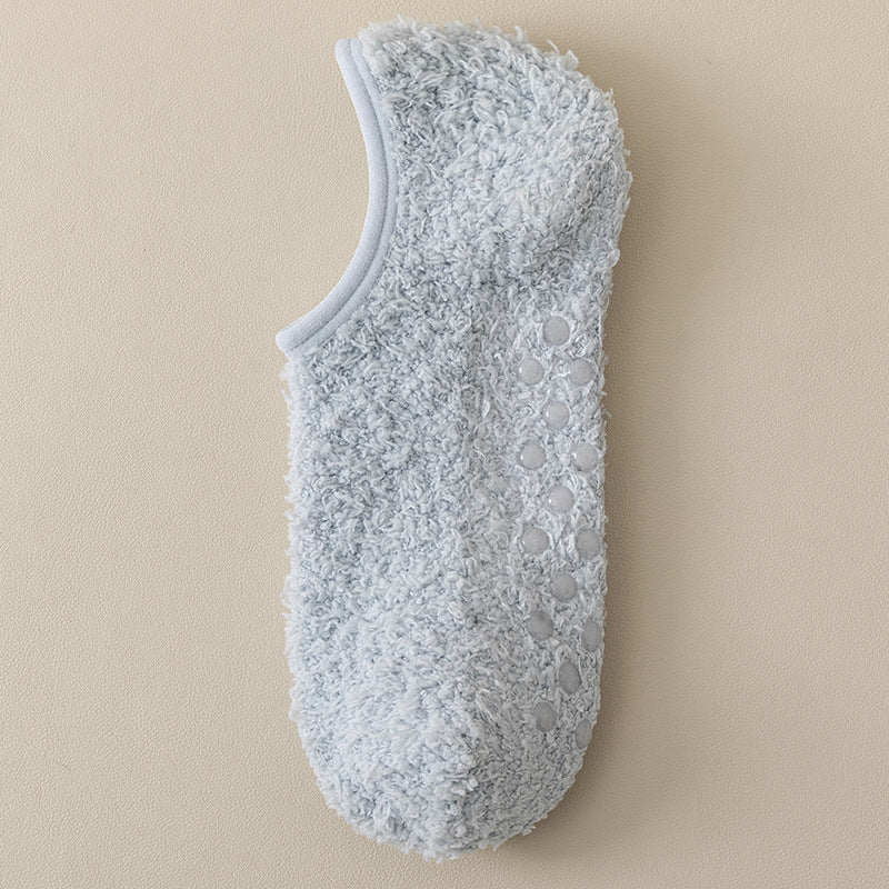 Coral fleece warm, non-slip floor socks, thickened and lined, perfect for home wear and sleeping