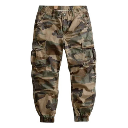 Loose-fit Camo Work Trousers with Heavyweight Fabric and Amekaji Elements for Men