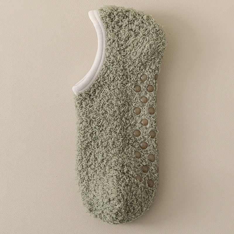 Coral fleece warm, non-slip floor socks, thickened and lined, perfect for home wear and sleeping