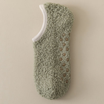 Coral fleece warm, non-slip floor socks, thickened and lined, perfect for home wear and sleeping