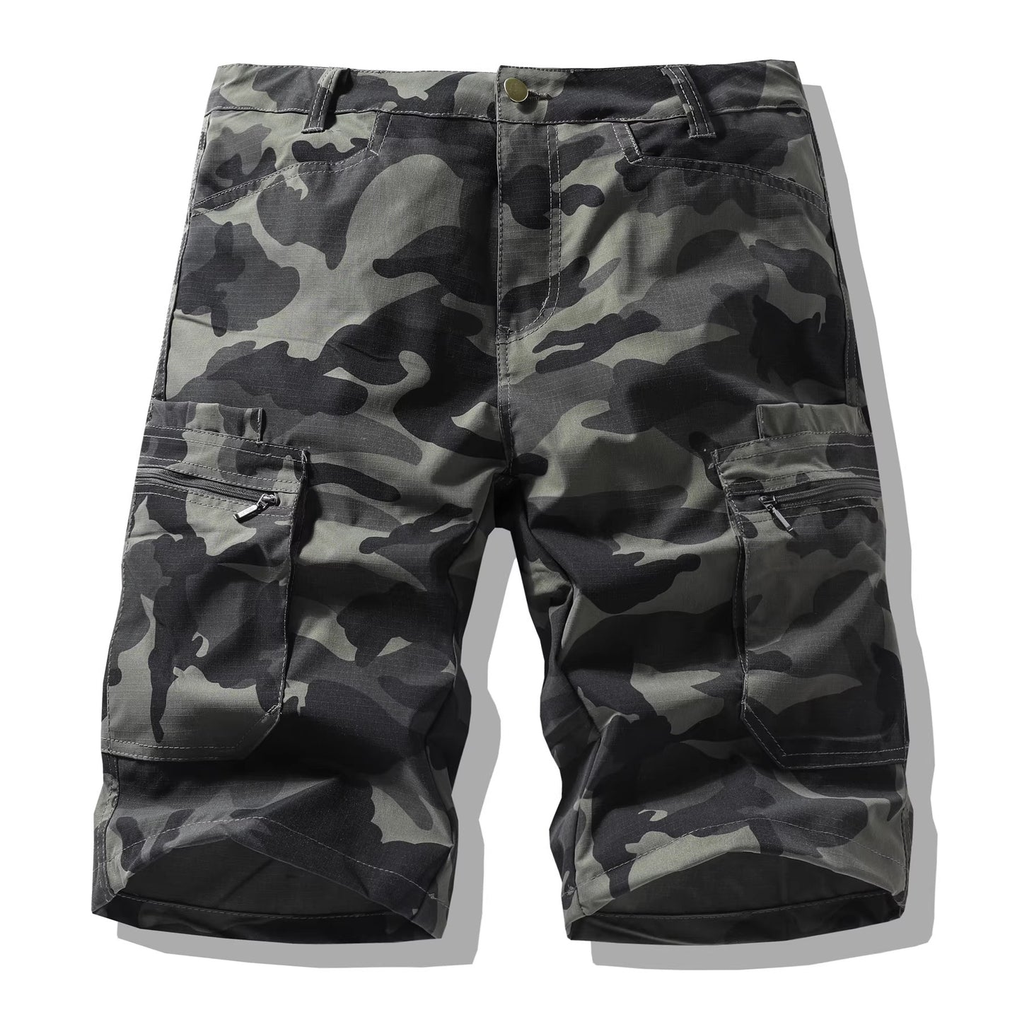 Men's Plus Size Camo Multi-Pocket Cargo Shorts