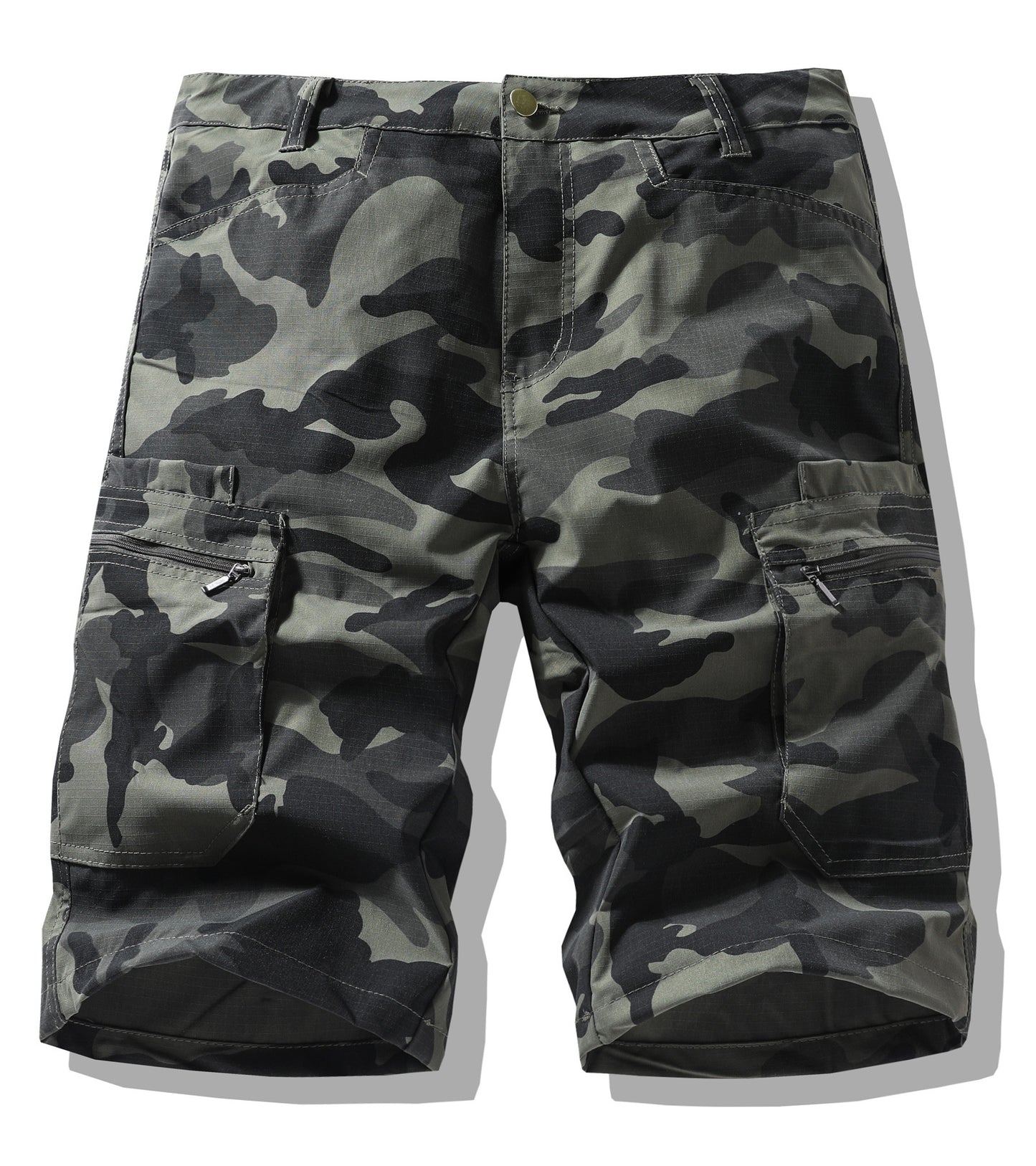 Men's Plus Size Camo Multi-Pocket Cargo Shorts