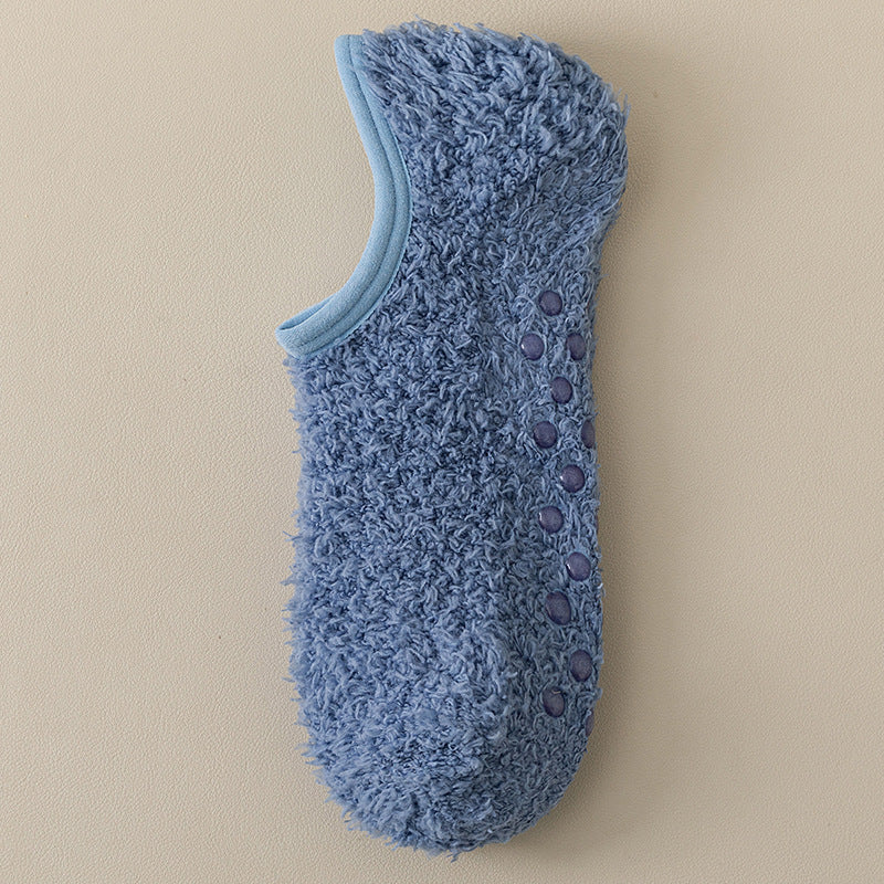 Coral fleece warm, non-slip floor socks, thickened and lined, perfect for home wear and sleeping