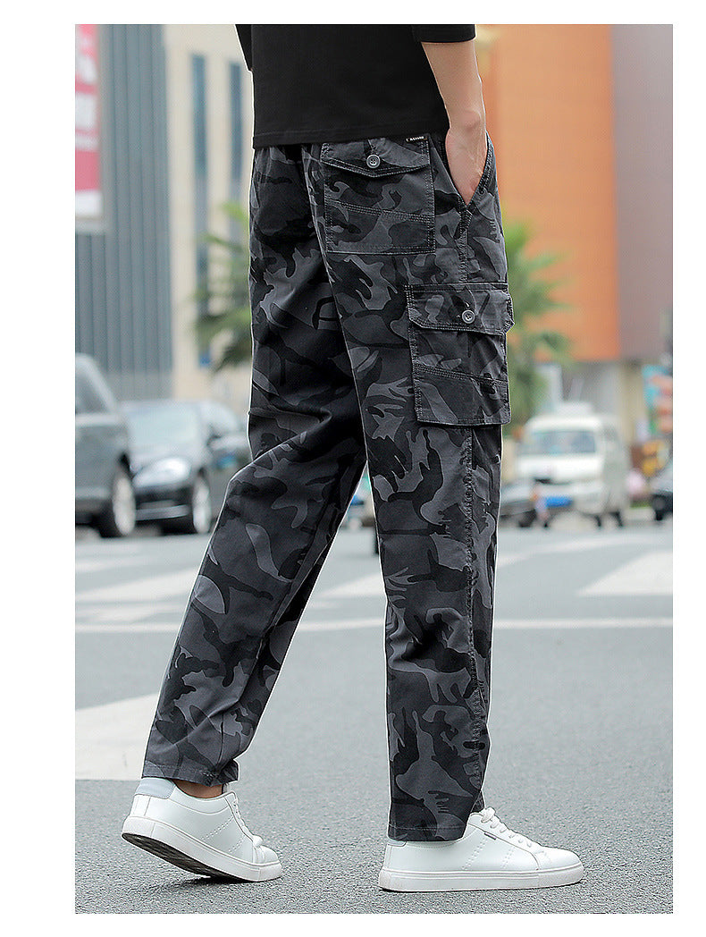 Men's summer sports and casual wear-resistant workwear camouflage trousers