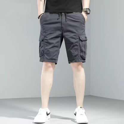Men's new loose straight multi-pocket casual sports beach shorts