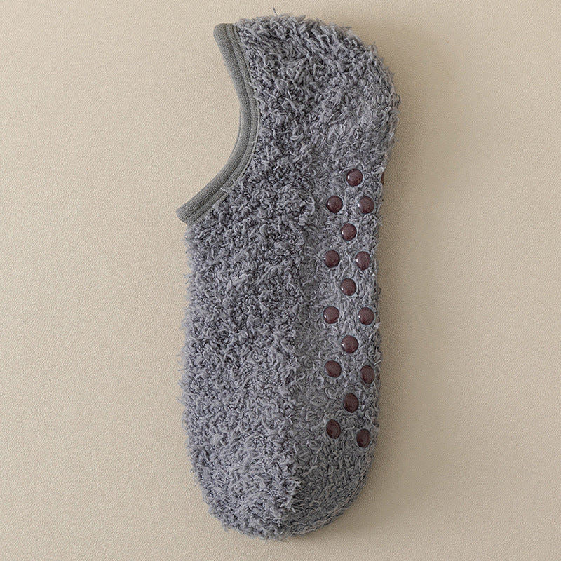 Coral fleece warm, non-slip floor socks, thickened and lined, perfect for home wear and sleeping