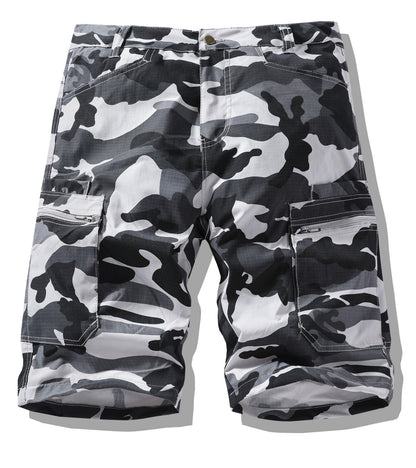 Men's Plus Size Camo Multi-Pocket Cargo Shorts