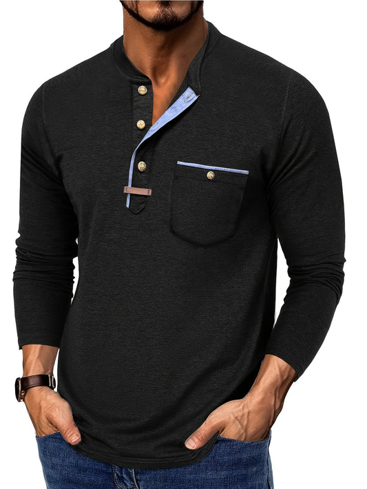 Men's Long-Sleeve Henley — Soft Everyday Layer