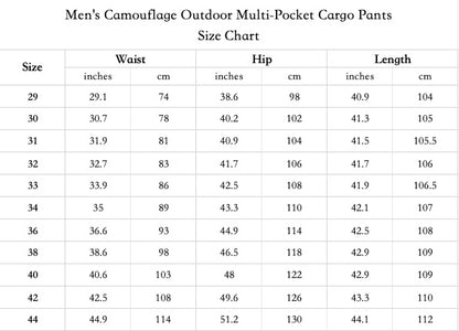 Men's Camouflage Outdoor Multi-Pocket Cargo Pants - Category 1 - Free Shipping