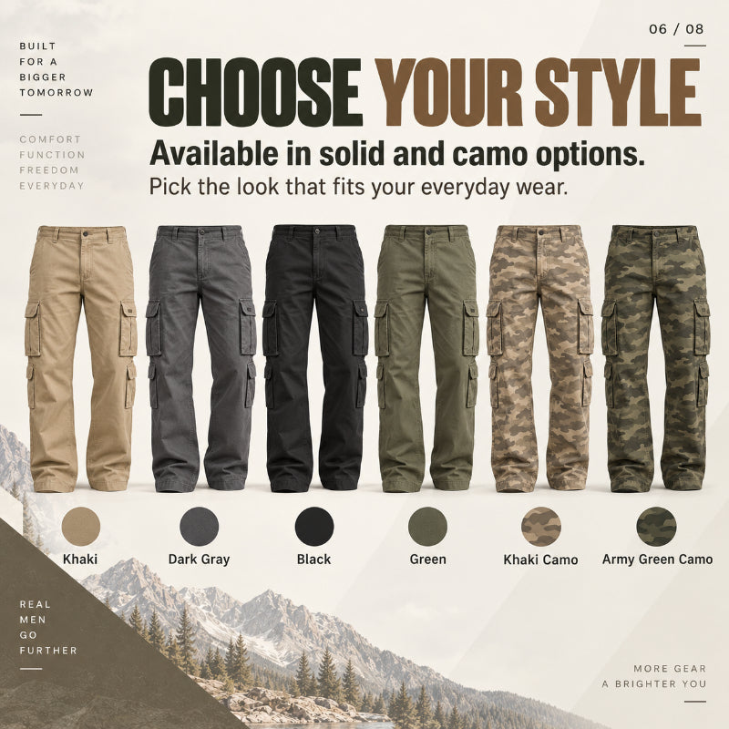 MEN'S BIG & TALL MULTI-POCKET CARGO PANTS