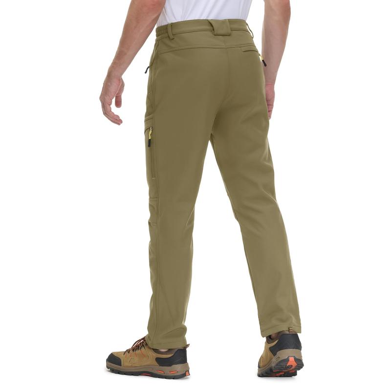 Men's Winter Pants 5 Zip Pockets Snow Ski Pants Fleece Lined Water Resistant Hiking Pants