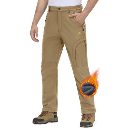 Men's Winter Pants 5 Zip Pockets Snow Ski Pants Fleece Lined Water Resistant Hiking Pants