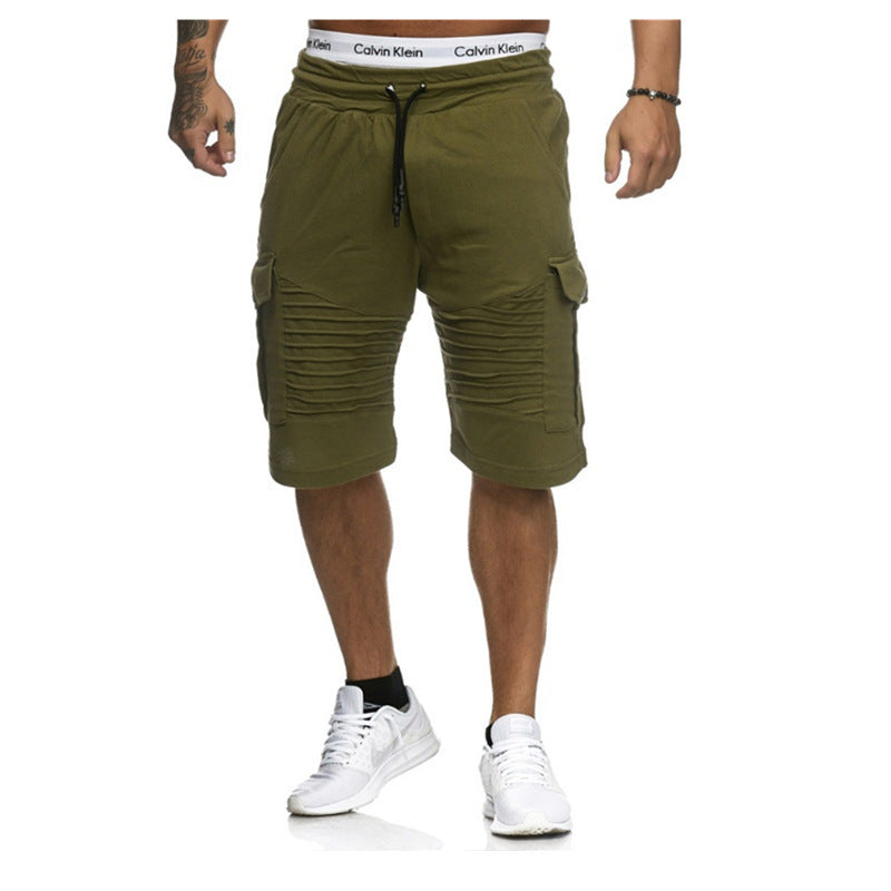 VL Men's Basic Daily Solid Colored Drawstring Shorts- Buy 2 Get Free Shipping