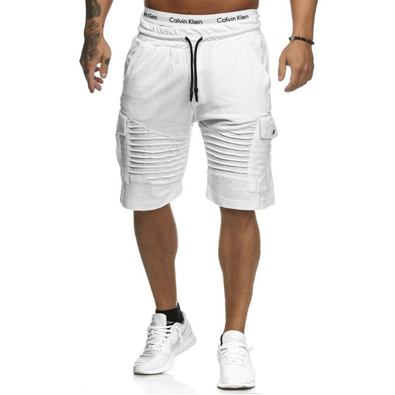 VL Men's Basic Daily Solid Colored Drawstring Shorts- Buy 2 Get Free Shipping