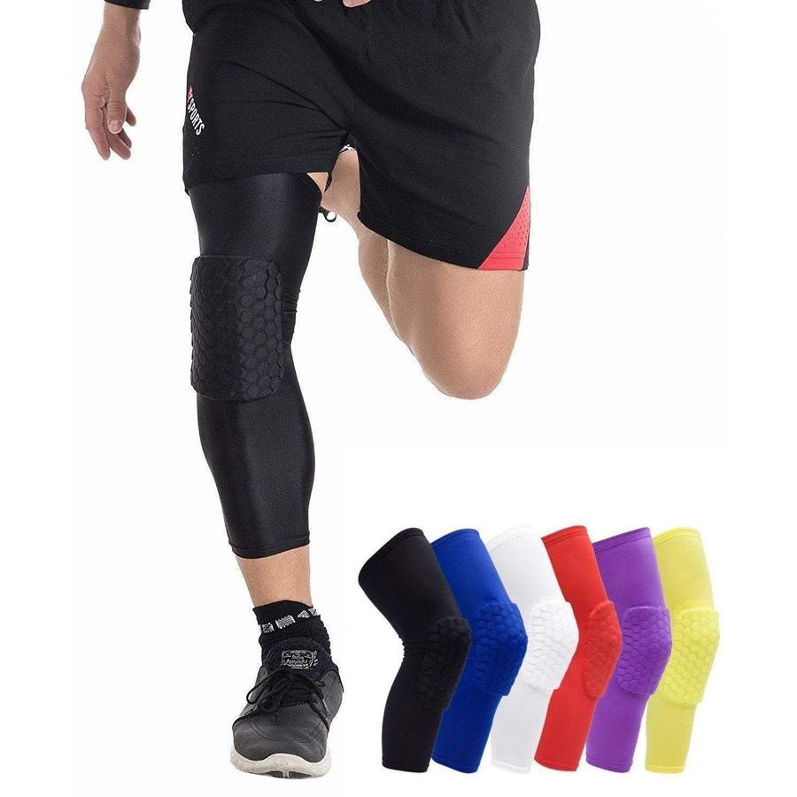 Padded Compression Knee Sleeves - Basketball & Wrestling HexPads! upliftex