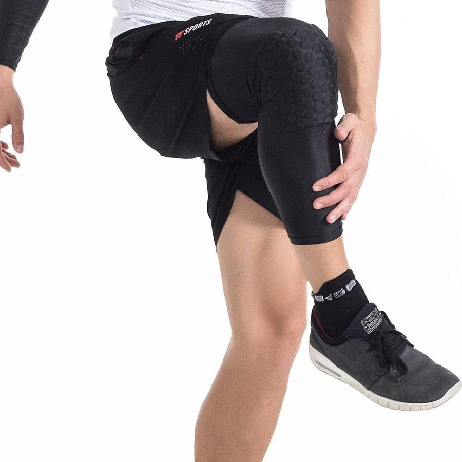 Padded Compression Knee Sleeves - Basketball & Wrestling HexPads! upliftex